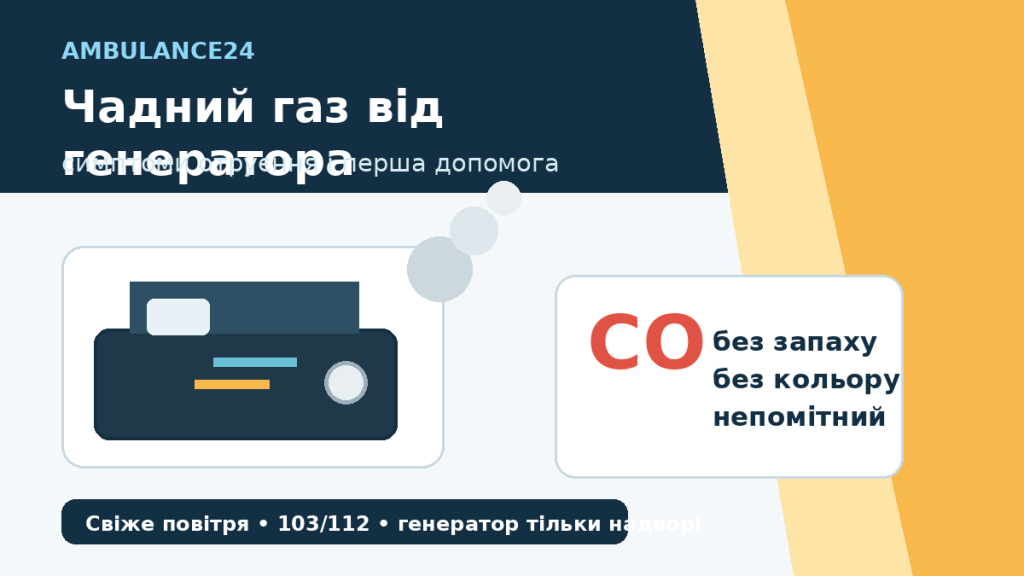 Перша допомога при отруєнні чадним газом від генератора під час відключень світла